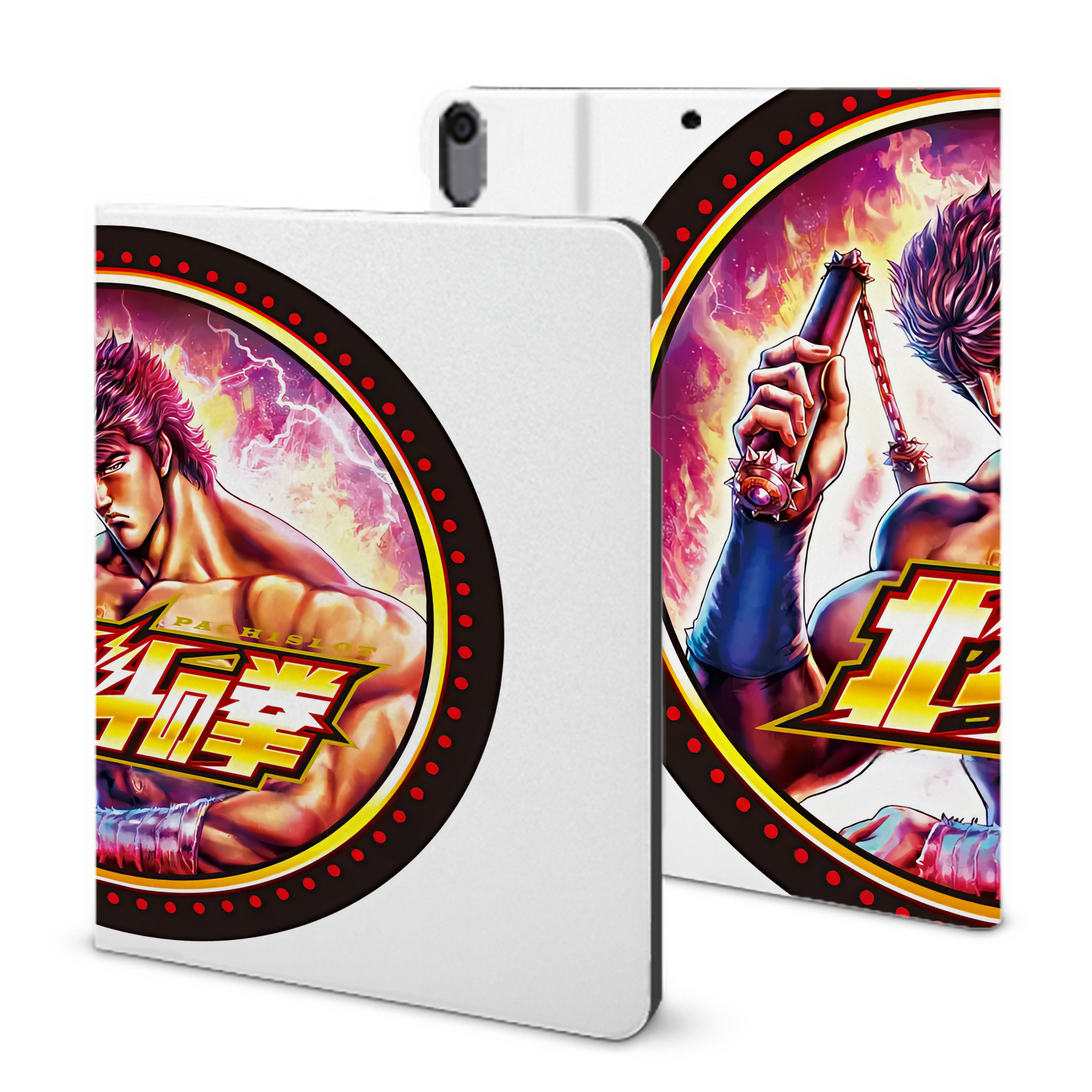 （画像用） 北斗の拳 Fist of the North Star IPad ケース ブック型 PUレザー TPU 耐衝撃 軽量 薄型 ペン収納なし 全面保護 IPad 各モデル対応